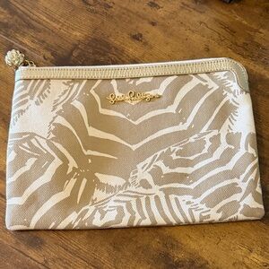 Lilly Pulitzer Oh Cabana Boy Gold Cream Clutch Pouch
